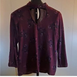 AGB Maroon Printer Choker Neck Top- Bundle any 5 items under $10 for $20